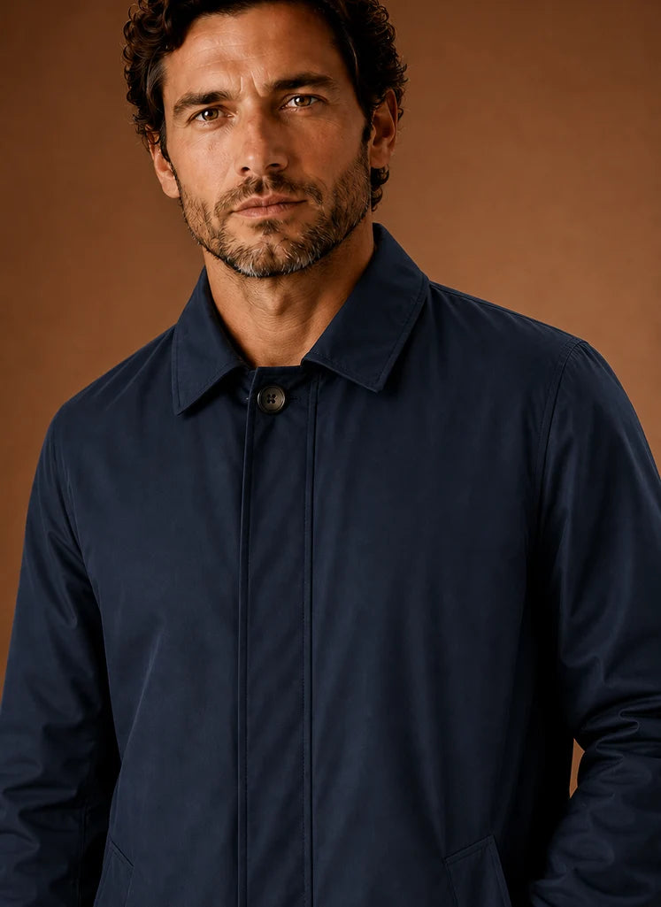 Men's Classic Trench Coat Lightweight Water-Resistant Jacket | Nero & Luya