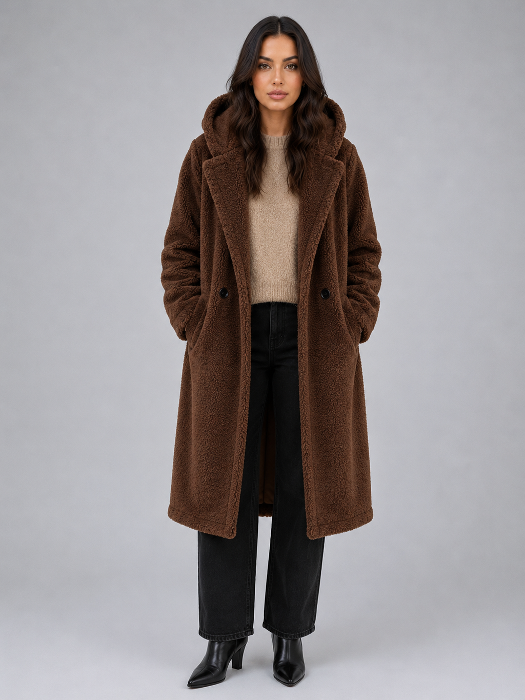 Coat in Dark Brown
