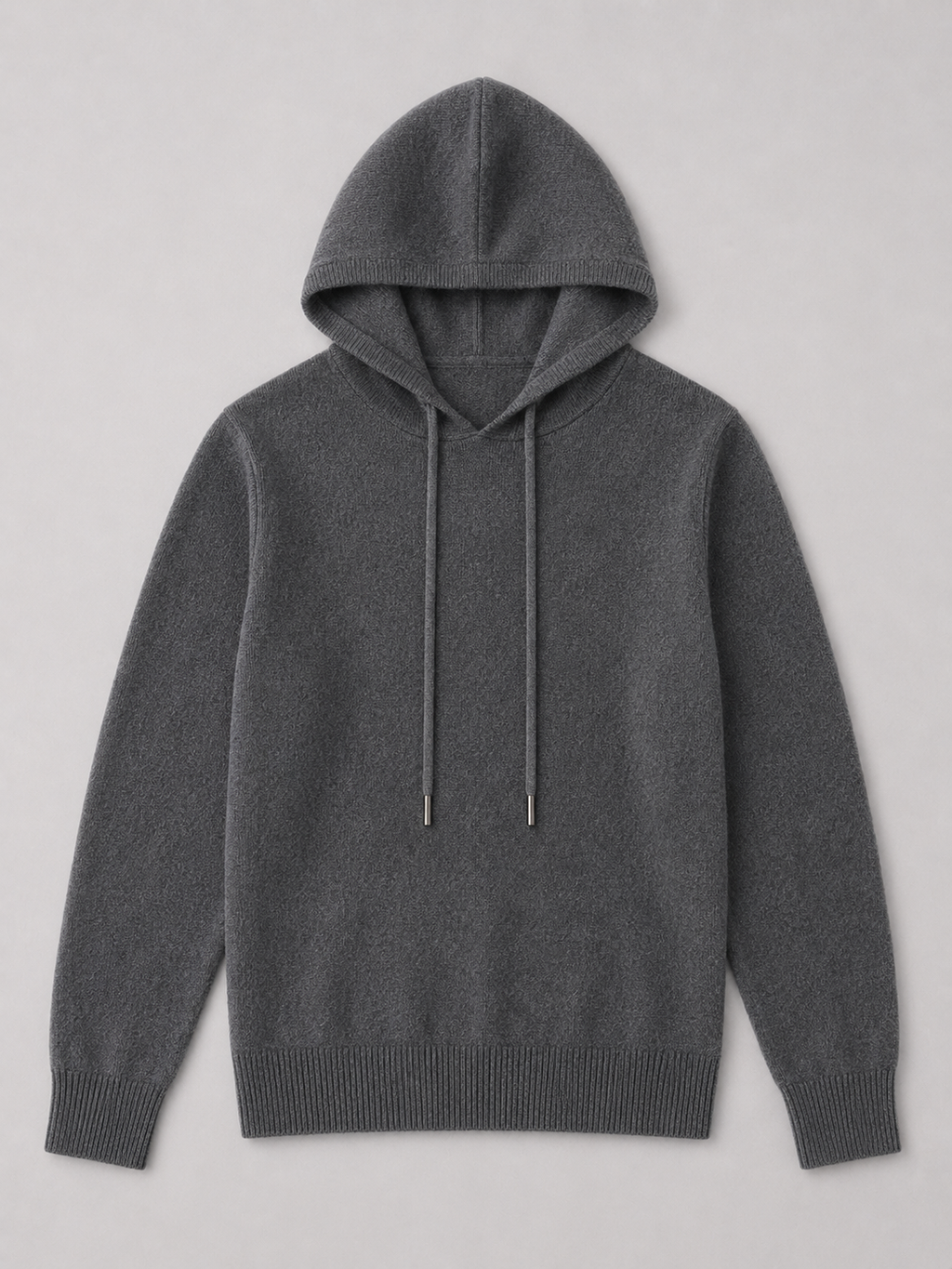 Men's Grey Hooded Sweatshirt in Dark Gray