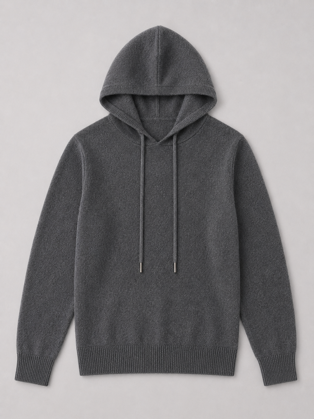 Men's Grey Hooded Sweatshirt in Dark Gray