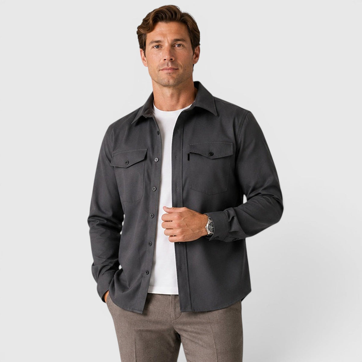 Overshirt in Dark Grey