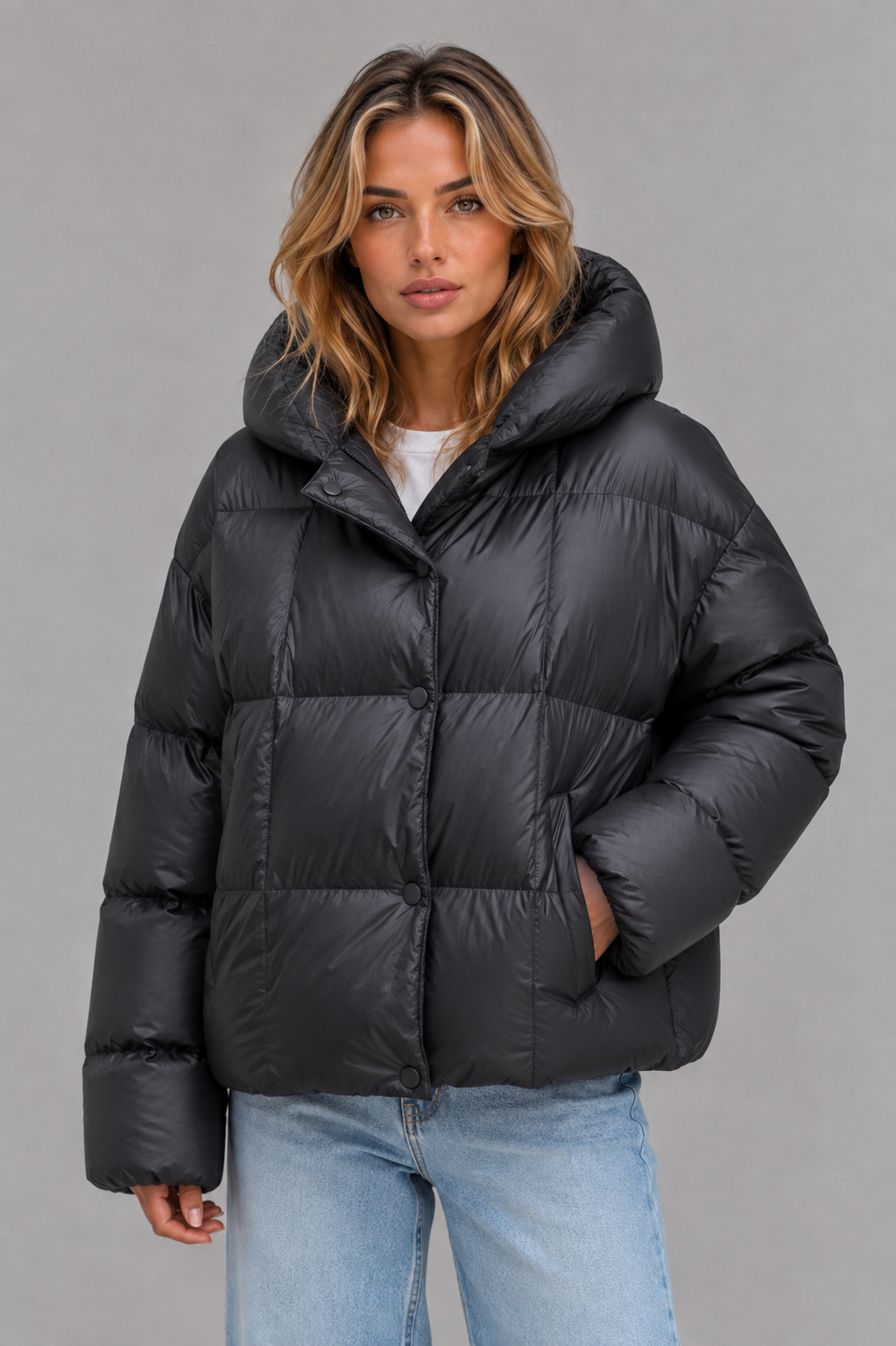 Puffer Jacket in Dark Grey