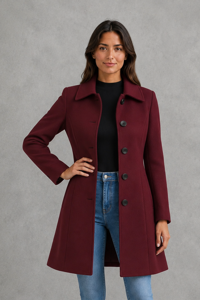 Coat in Dark Red