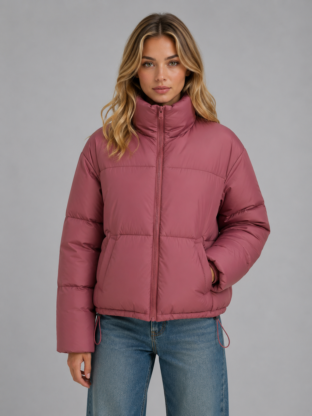 Puffer Jacket in Dusty Rose