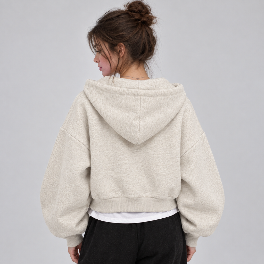 Hoodie in Flower Gray