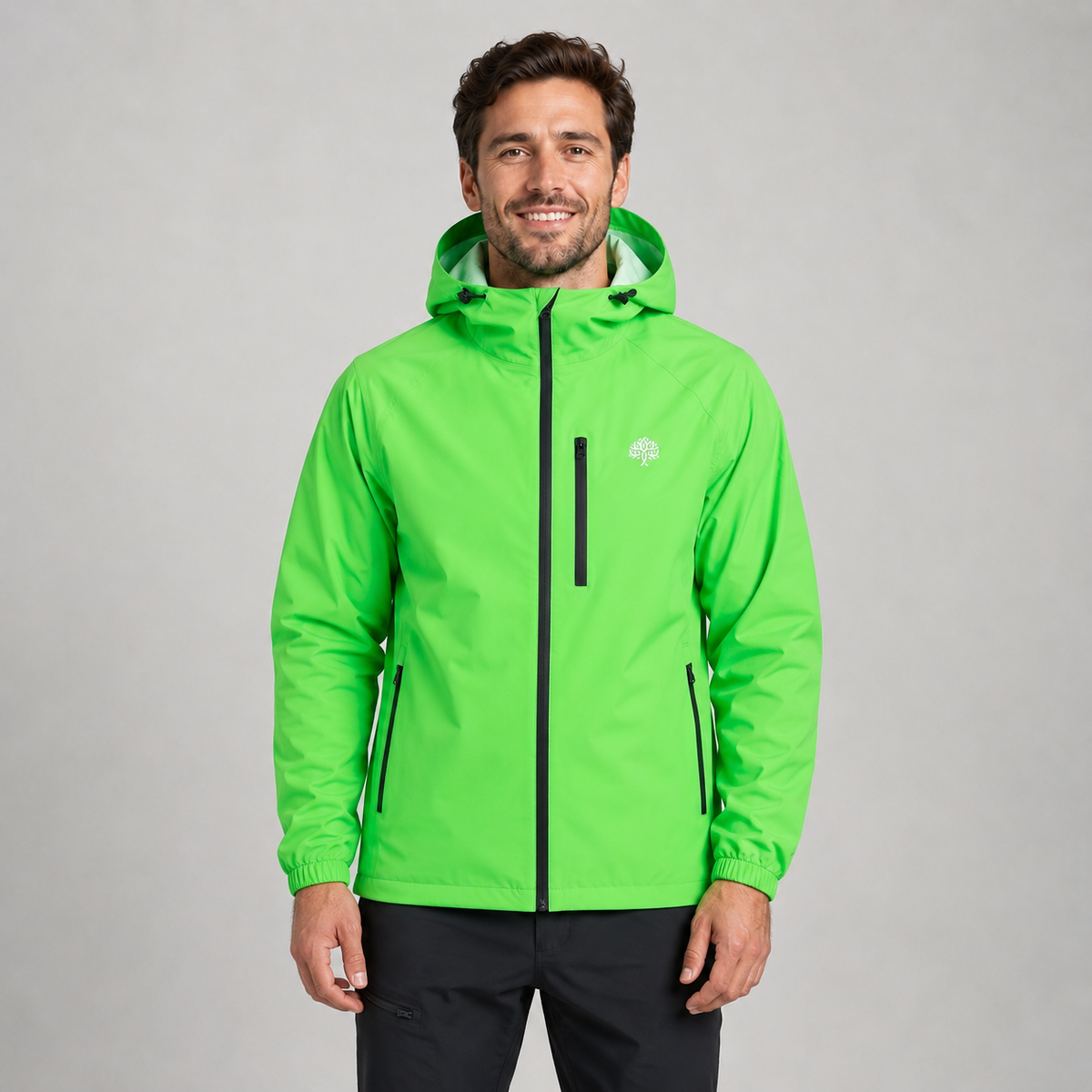 Rain Jacket in Fluorescent Green