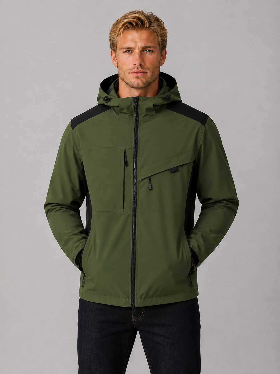 Windbreaker Jacket in Forest Green