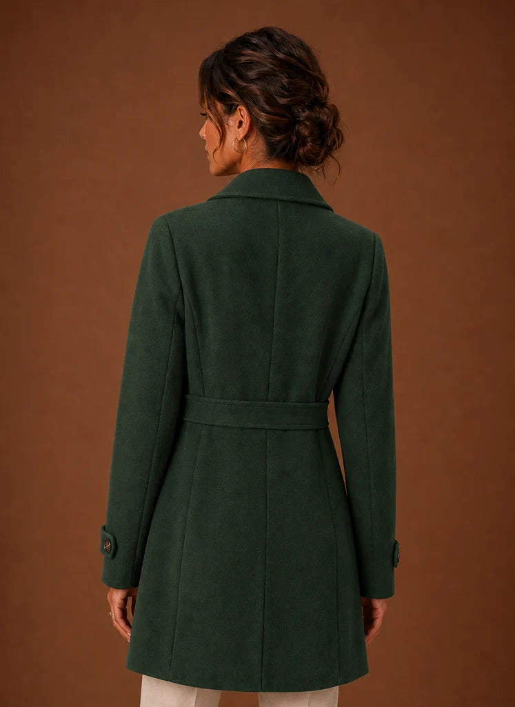 Women's Trench Coat - Mid-Length Button Front Jacket | Nero & Luya