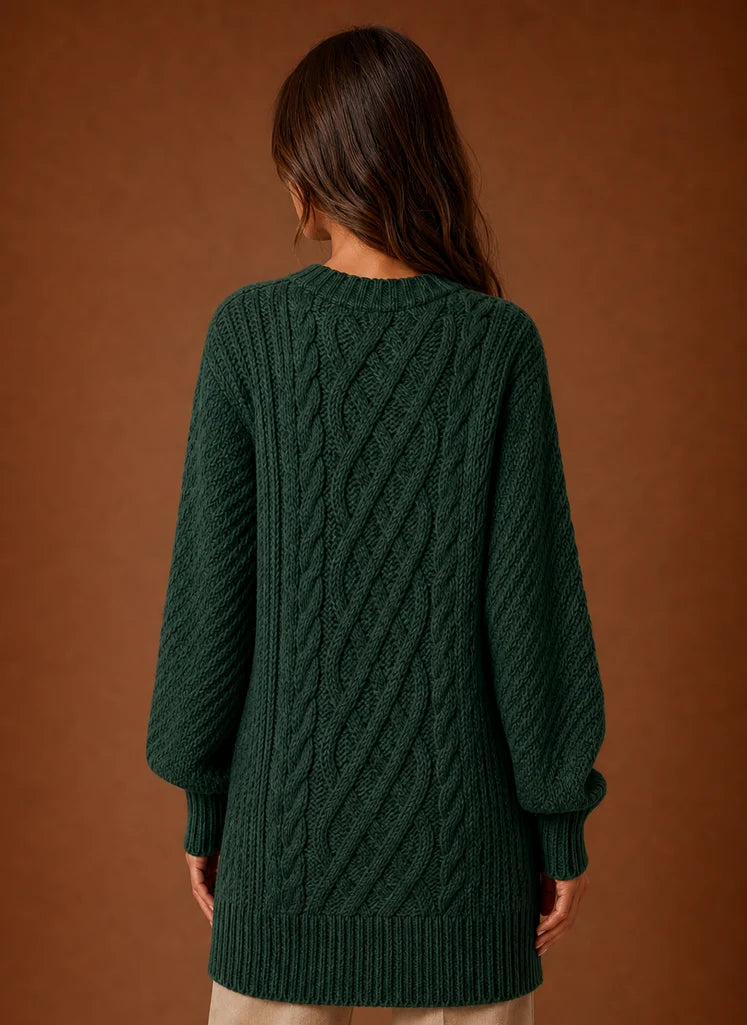 Women's Oversized Cable Knit Sweater Dress | Nero & Luya