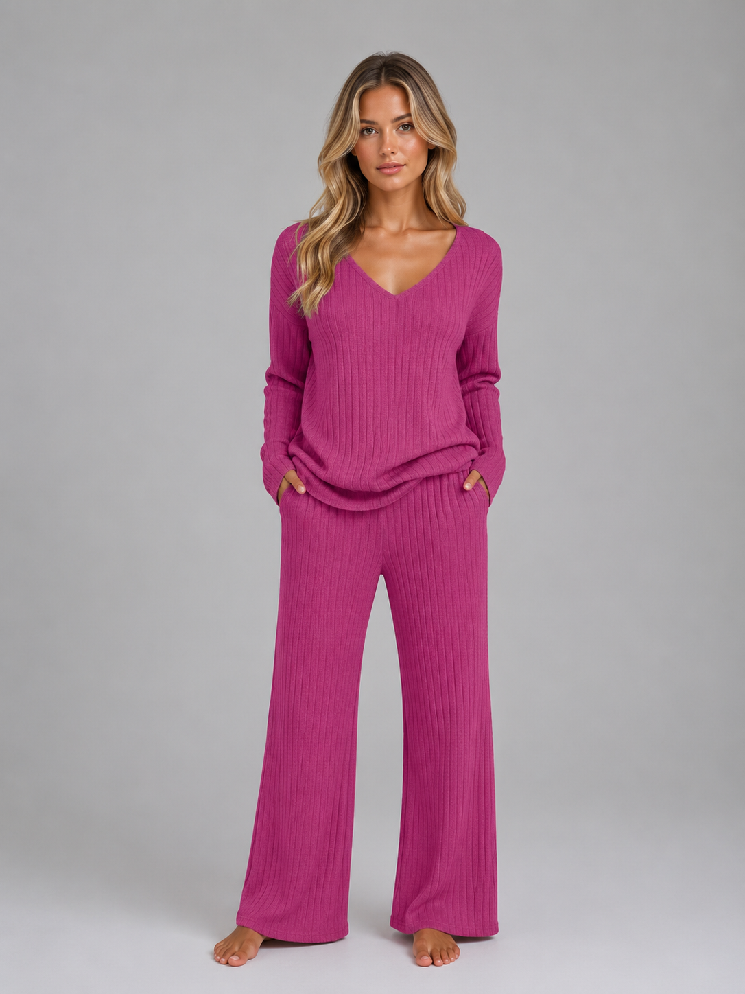 Women's Lounge Set in Fuchsia