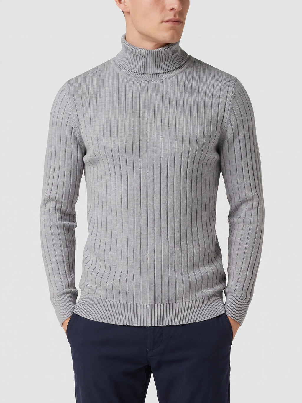 Men's Turtleneck Sweater in Gray