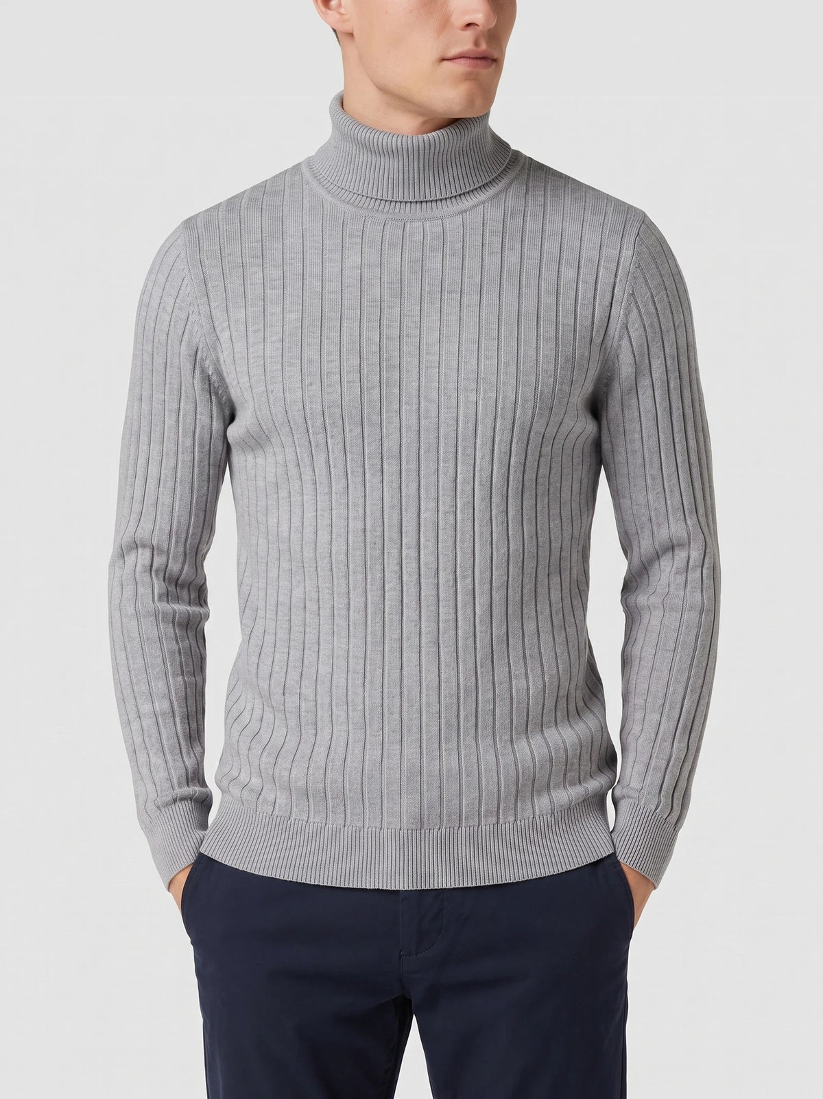 Men's Turtleneck Sweater in Gray
