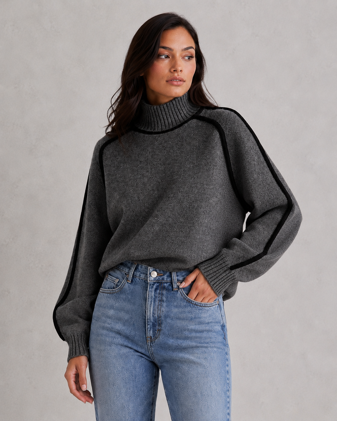 Turtleneck Sweater in Gray