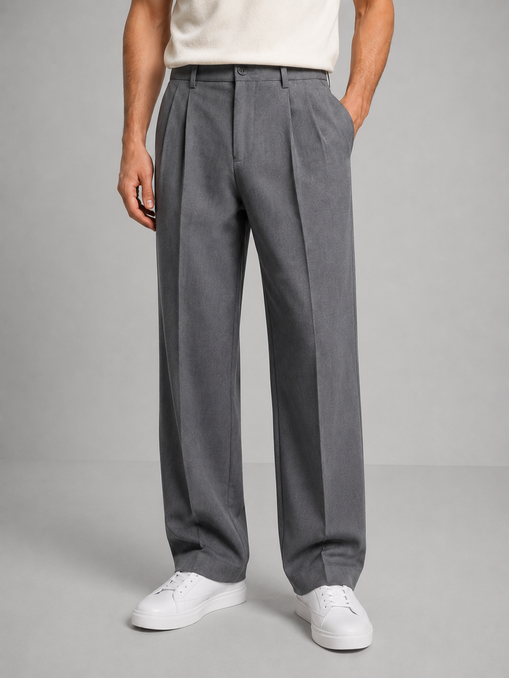 Men's Tailored Chinos in Gray