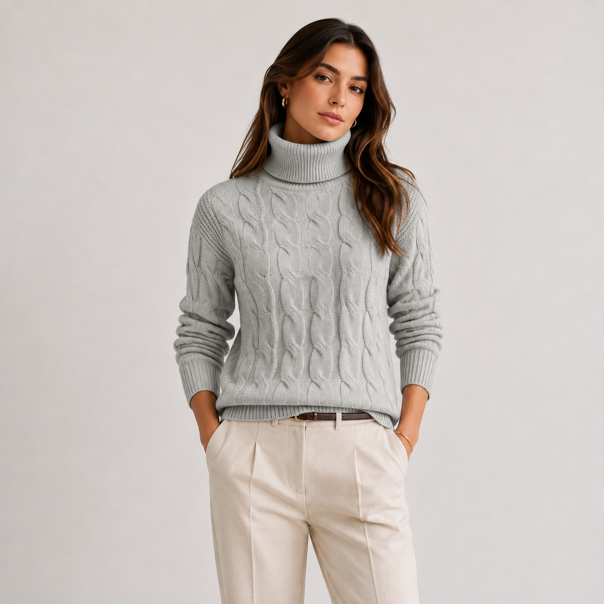 Turtleneck Sweater in Gray