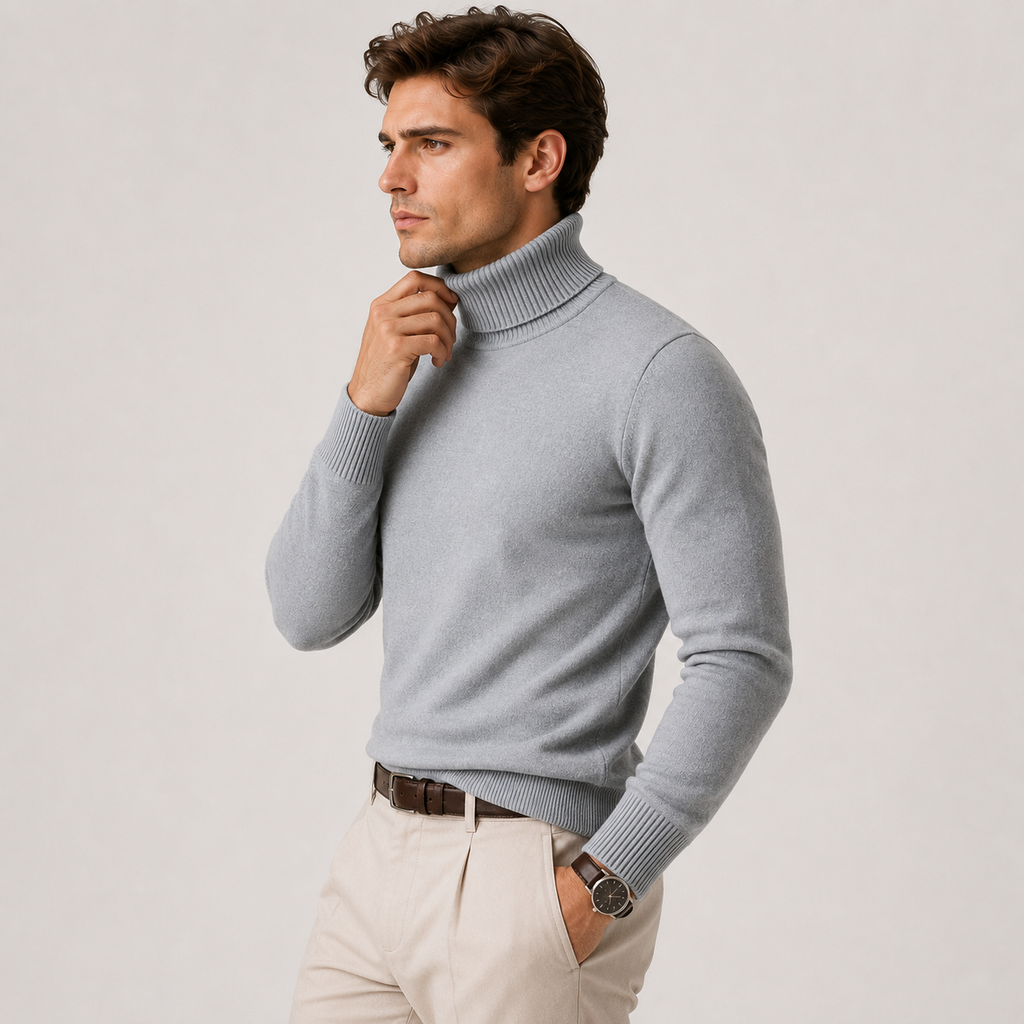Turtleneck Sweater in Gray