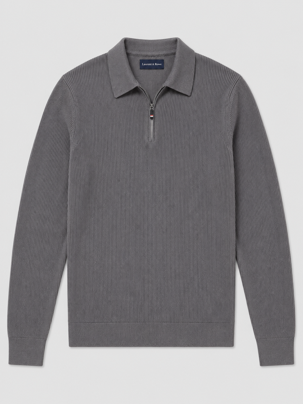 Men's Quarter Zip Long Sleeve Polo – Regular Fit Smooth Knit Top | Nero & Luya