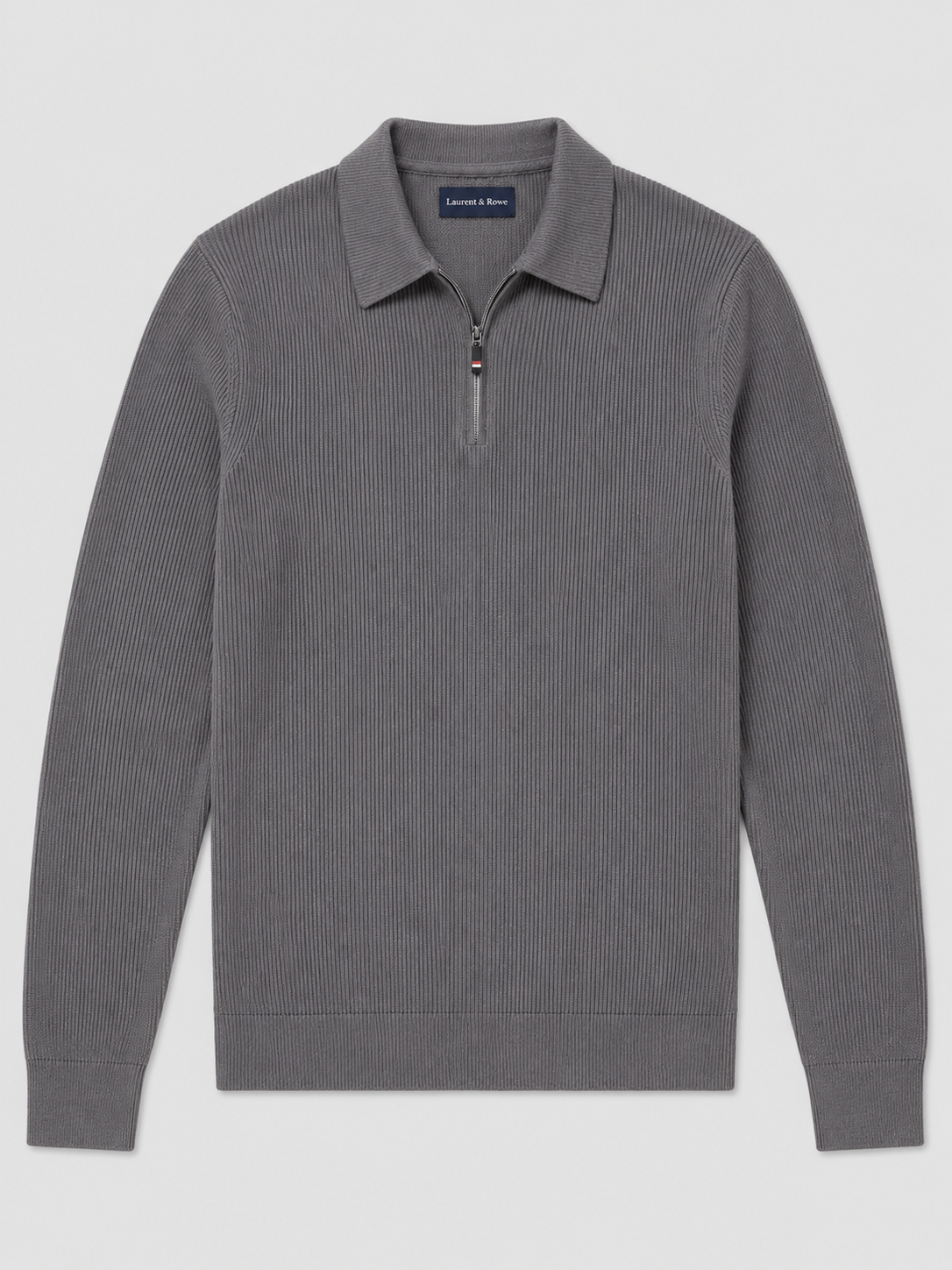 Men's Quarter Zip Long Sleeve Polo – Regular Fit Smooth Knit Top | Nero & Luya