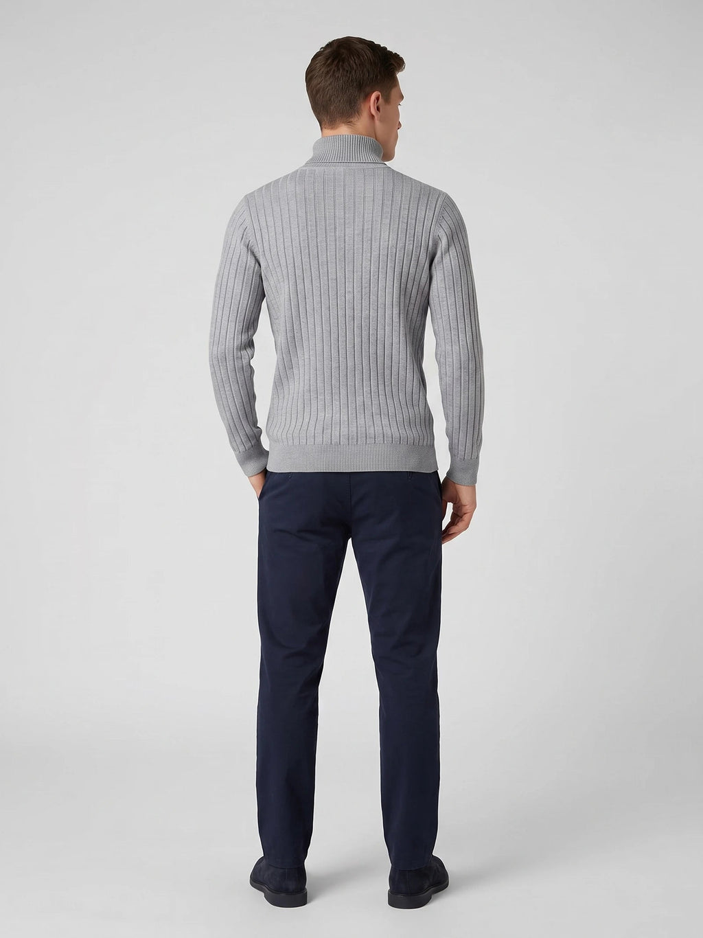 Men's Turtleneck Sweater in Gray