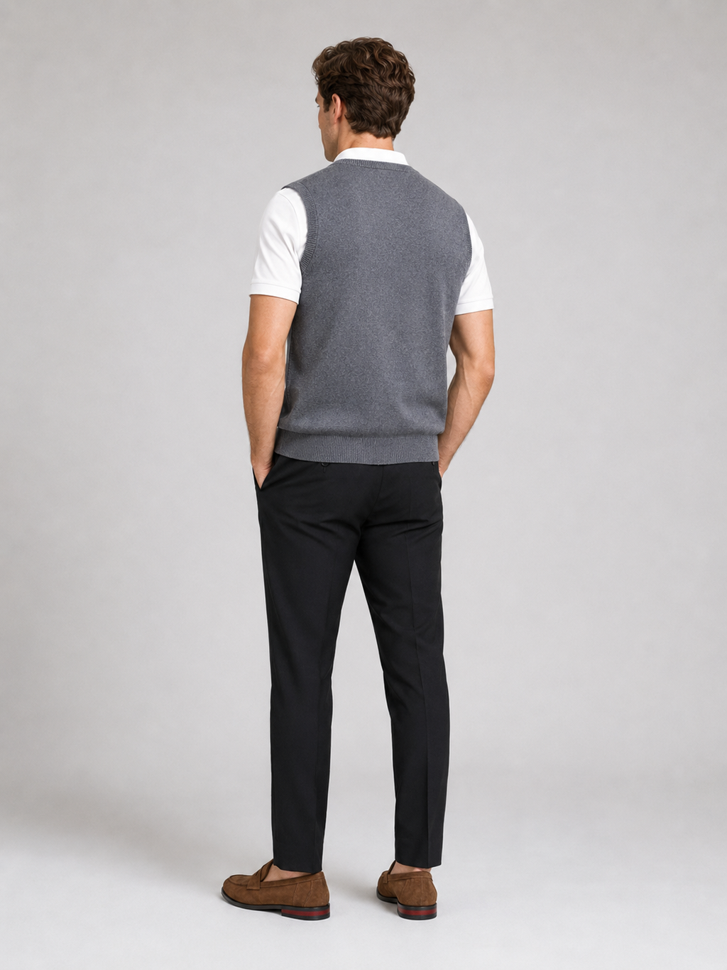 Sleeveless Sweater Men's in Gray