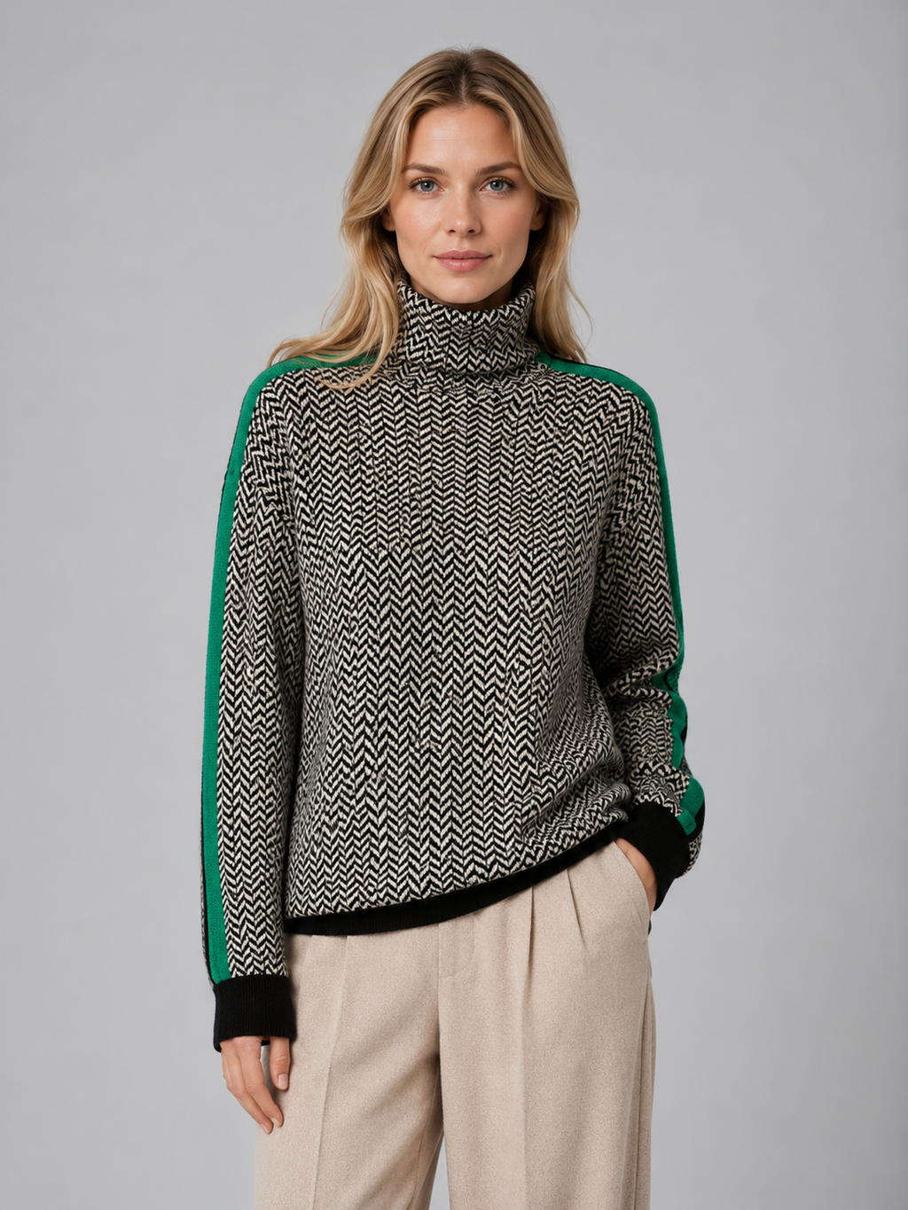 Turtleneck Sweater in Green