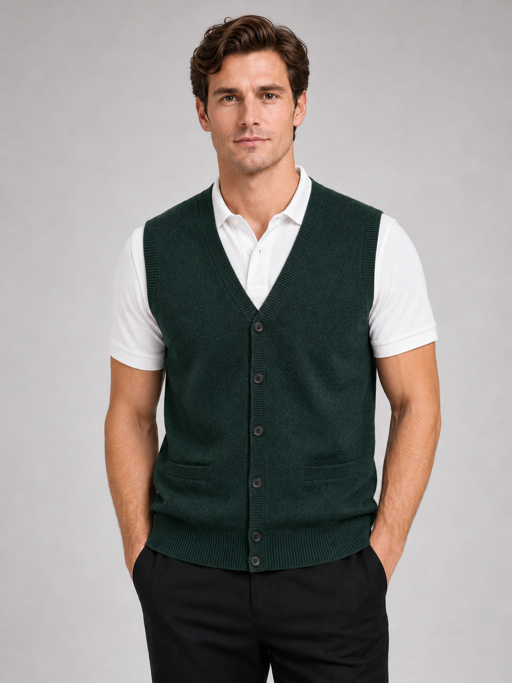 Sleeveless Sweater Men's in Green