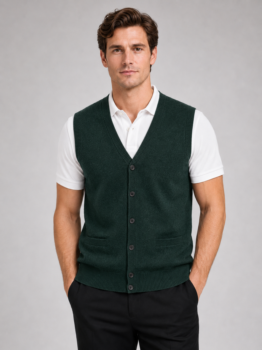 Sleeveless Sweater Men's in Green