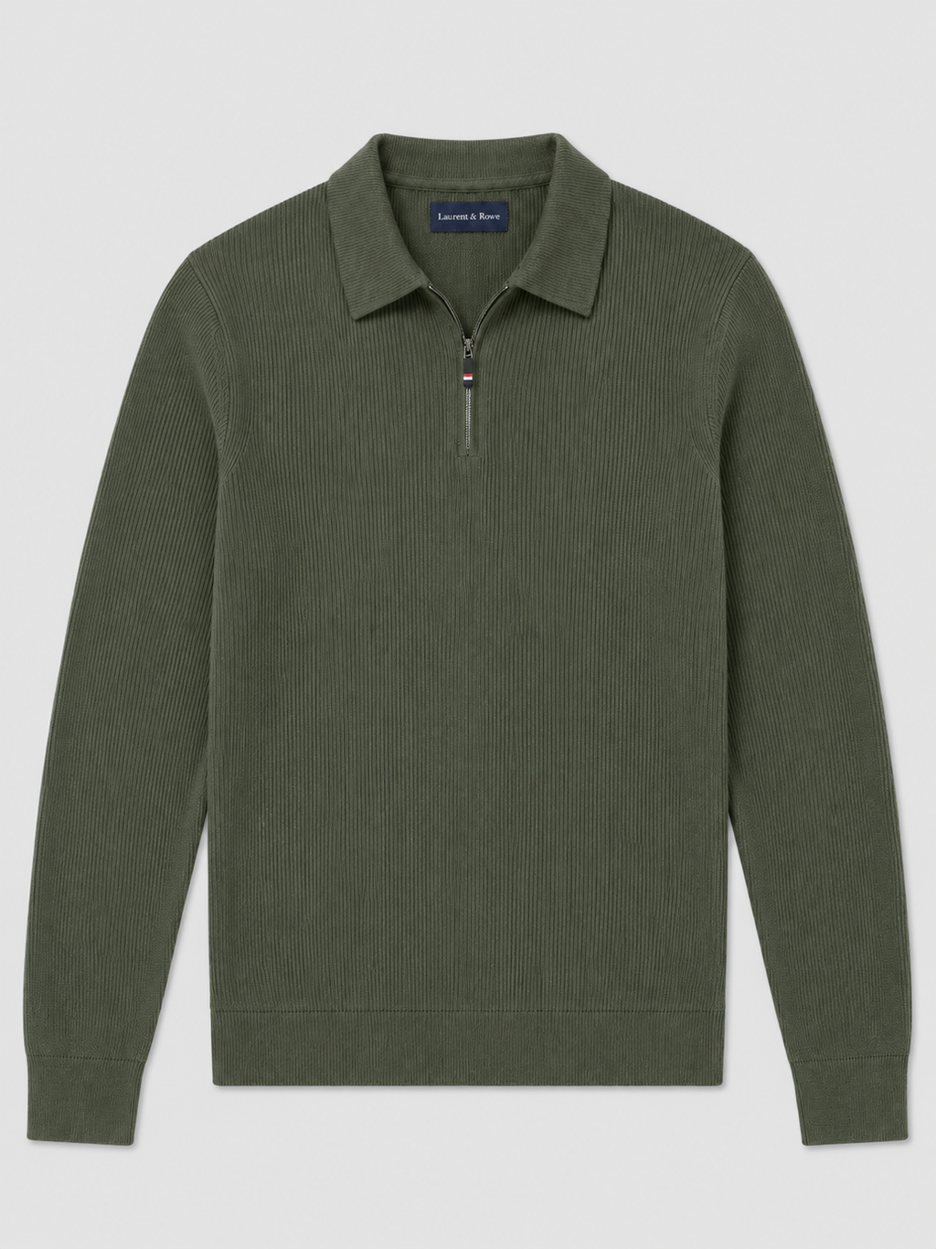 Men's Quarter Zip Long Sleeve Polo – Regular Fit Smooth Knit Top | Nero & Luya