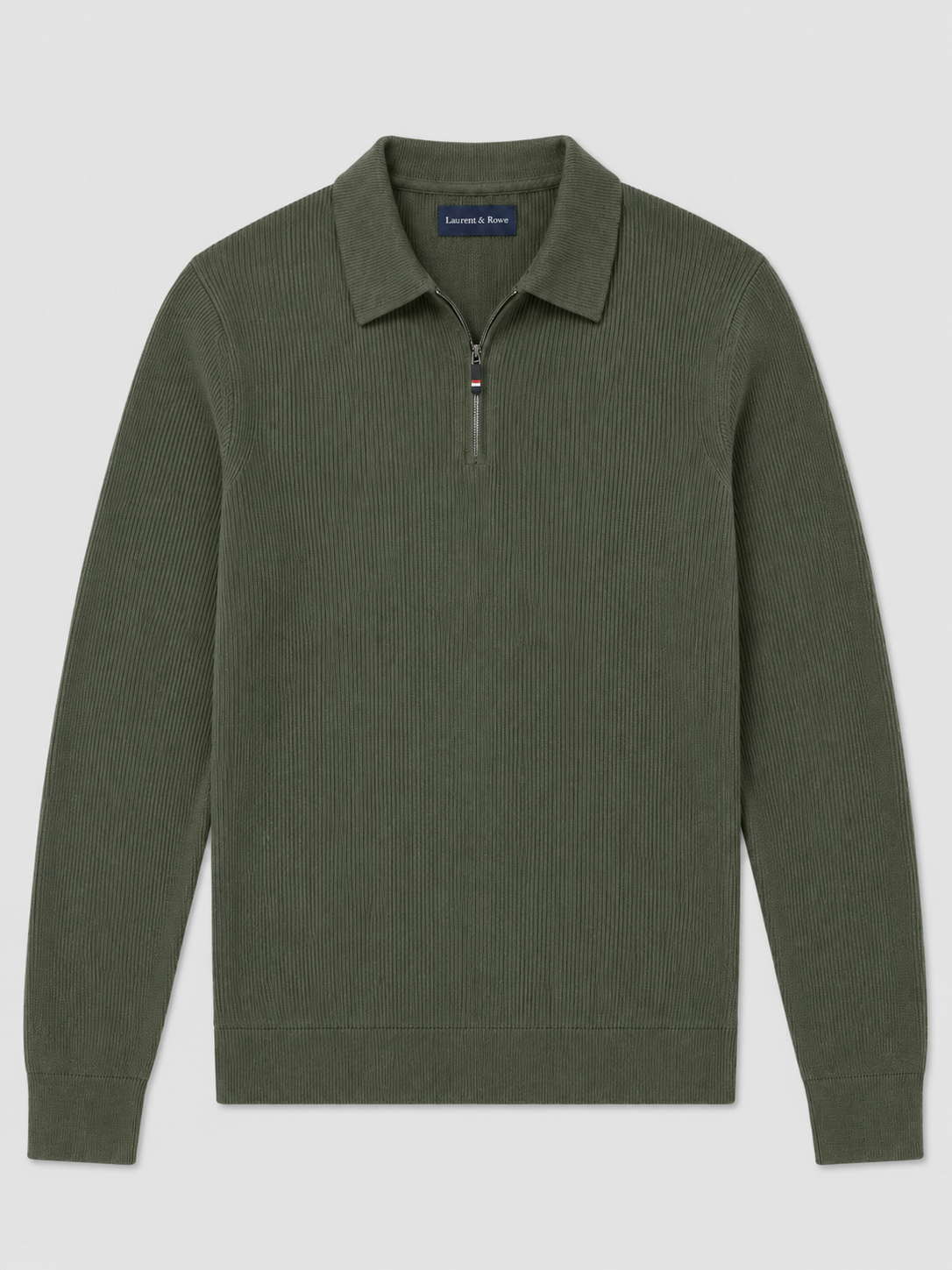 Men's Quarter Zip Long Sleeve Polo – Regular Fit Smooth Knit Top | Nero & Luya