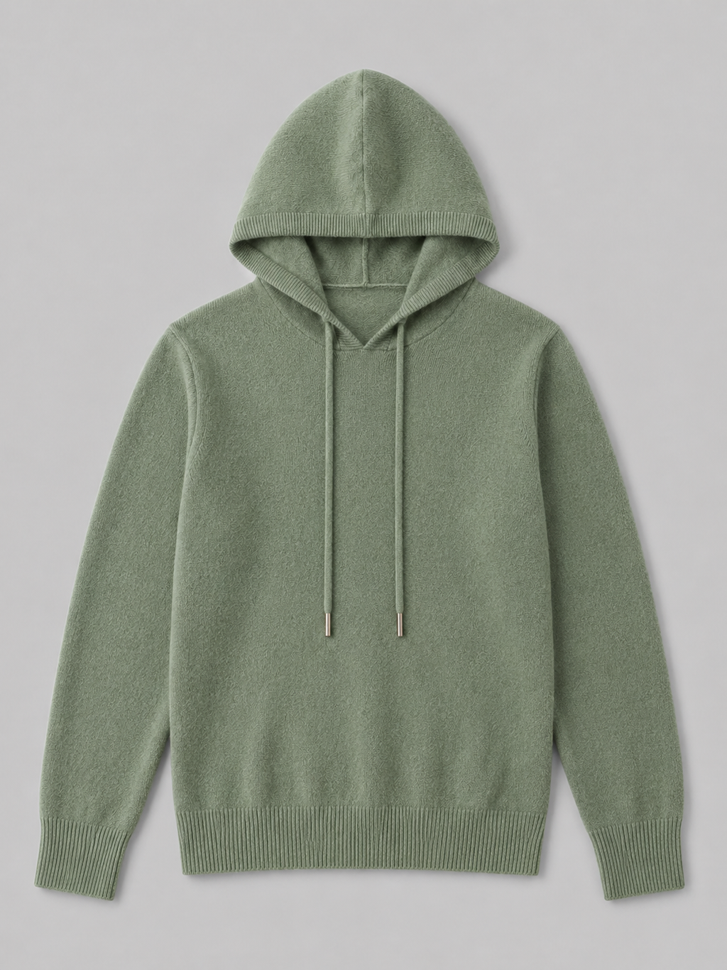 Men's Grey Hooded Sweatshirt in Green