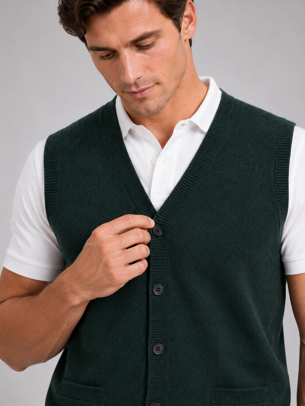 Sleeveless Sweater Men's in Green