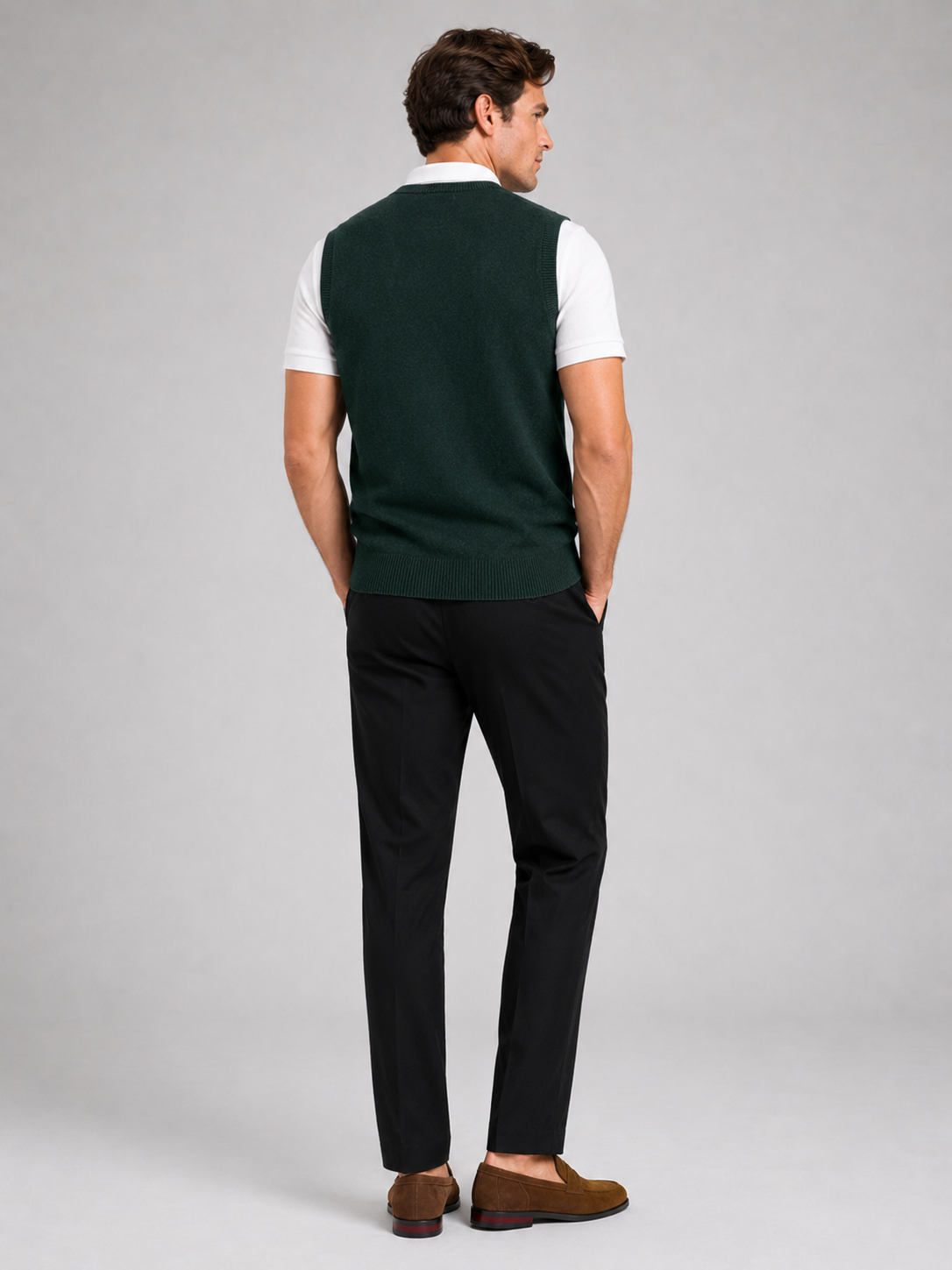 Sleeveless Sweater Men's in Green