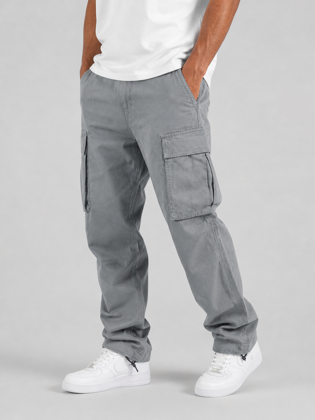 Men's Relaxed Cargo Pants – Straight-Leg Utility Trousers | Nero & Luya