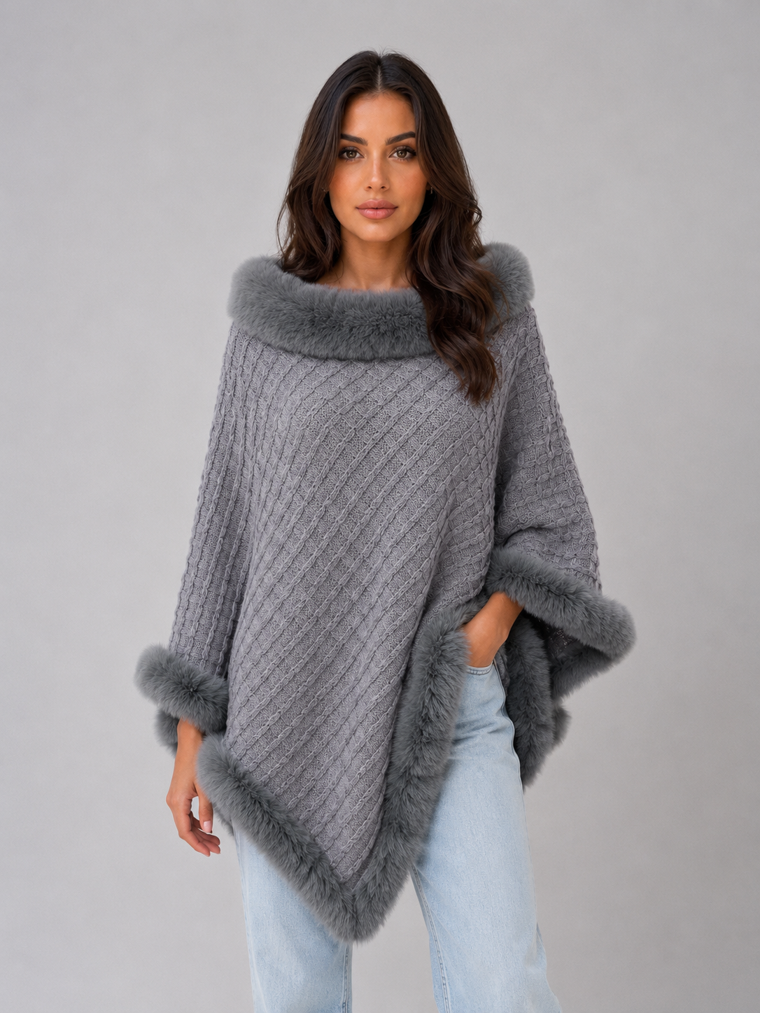 Cape Poncho in Grey