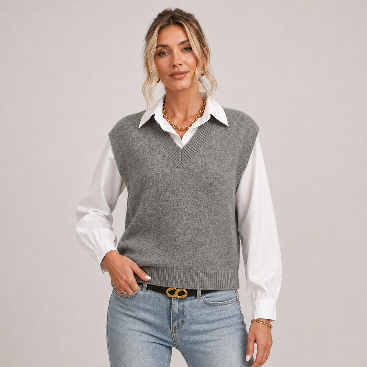 Sweater Vest in Grey