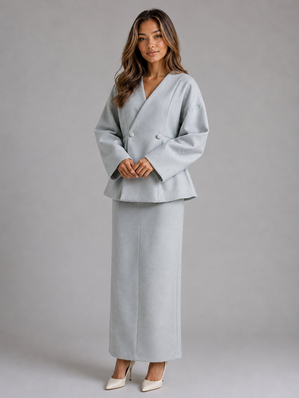 Skirt Suit in Grey