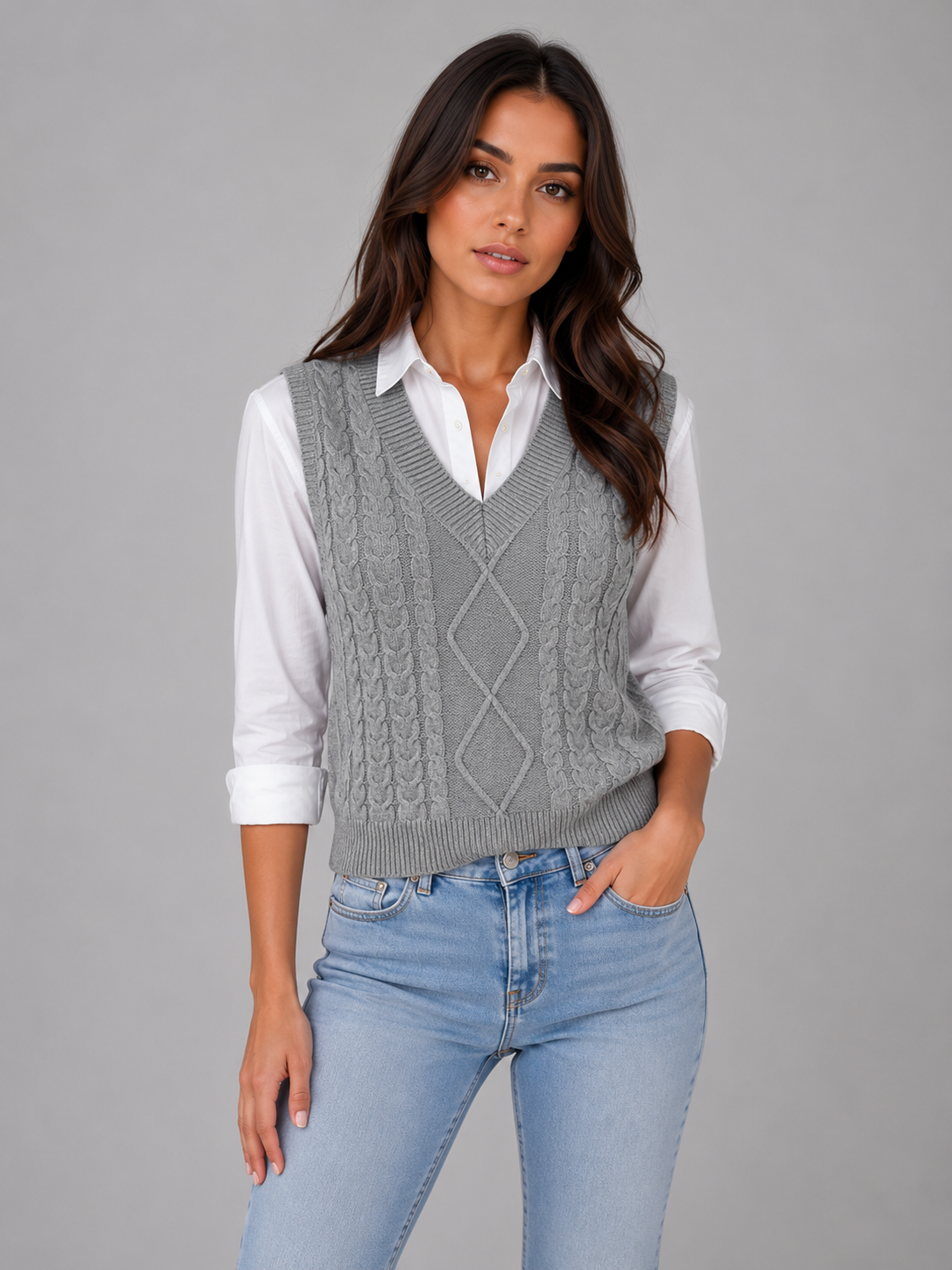 Sweater Vest in Grey