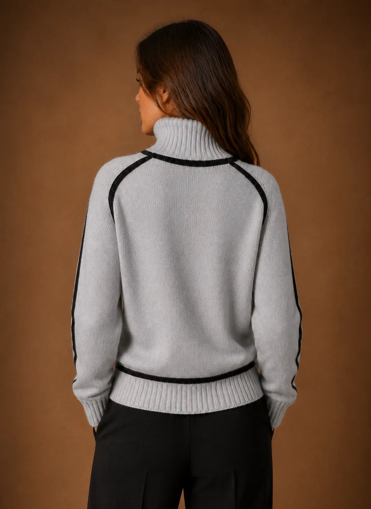 Women's Wool Blend Turtleneck Knit Sweater | Nero & Luya
