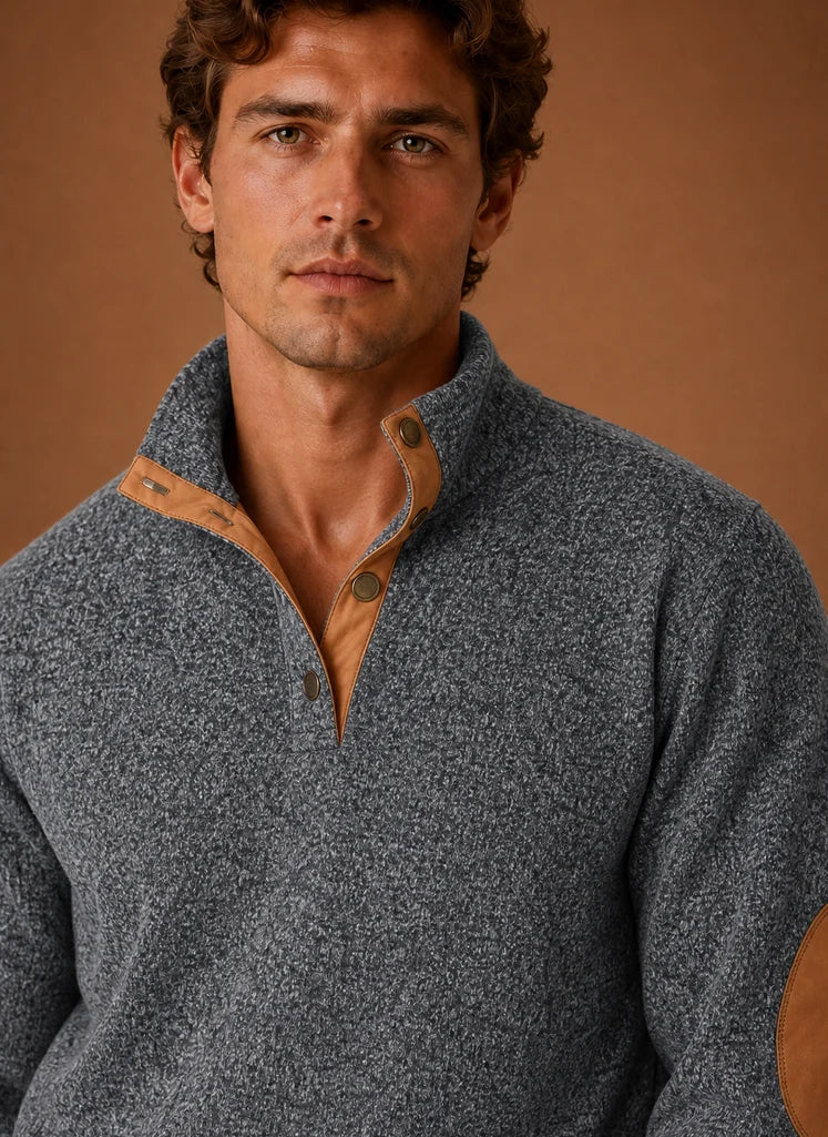 Men's Mock Neck Pullover Layering Sweater | Nero & Luya
