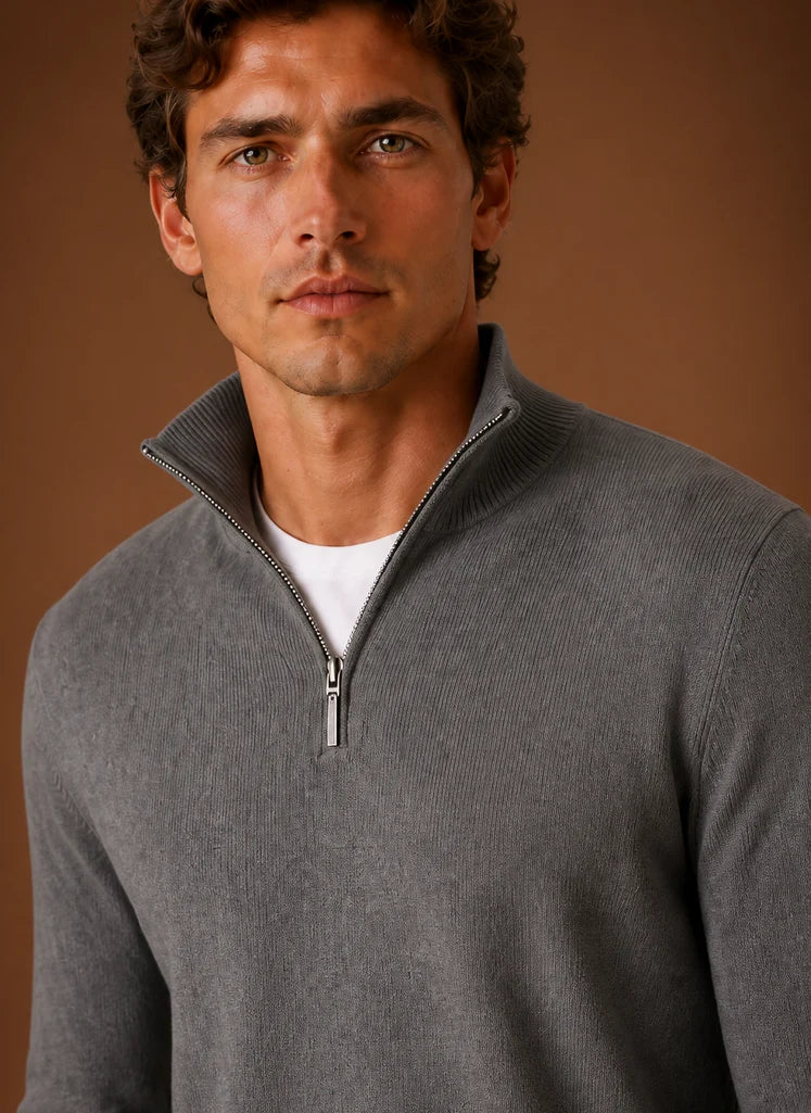 Men’s Quarter Zip Sweater | Nero & Luya