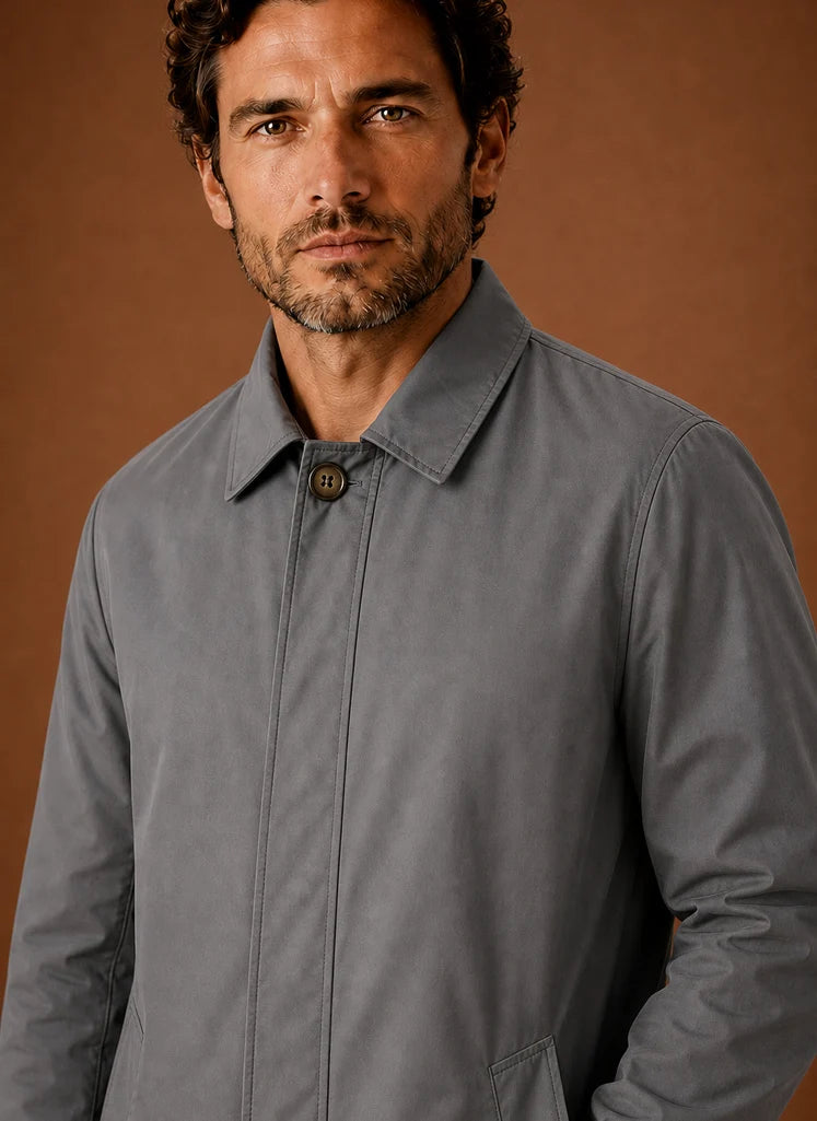 Men's Classic Trench Coat Lightweight Water-Resistant Jacket | Nero & Luya