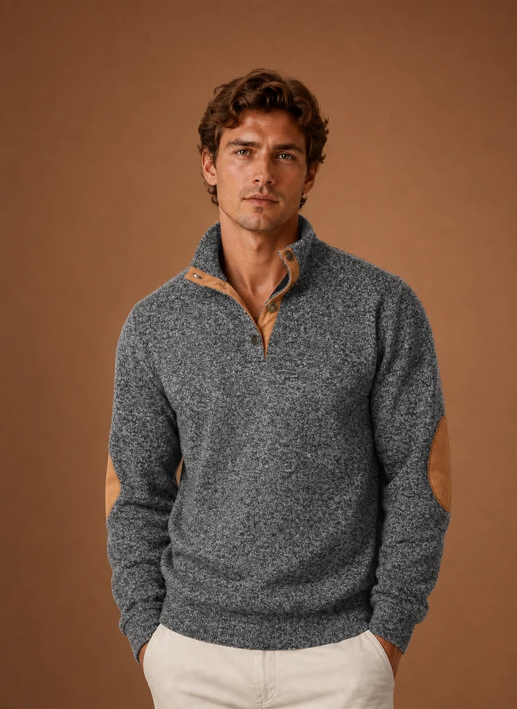 Men's Mock Neck Pullover Layering Sweater | Nero & Luya