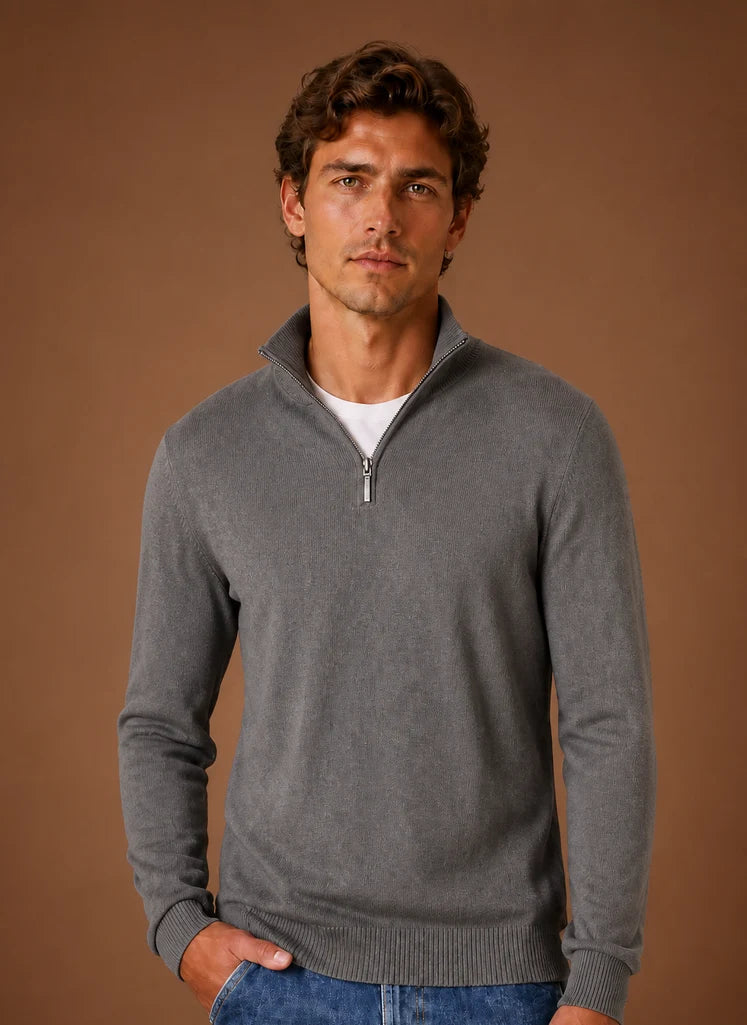 Men’s Quarter Zip Sweater | Nero & Luya