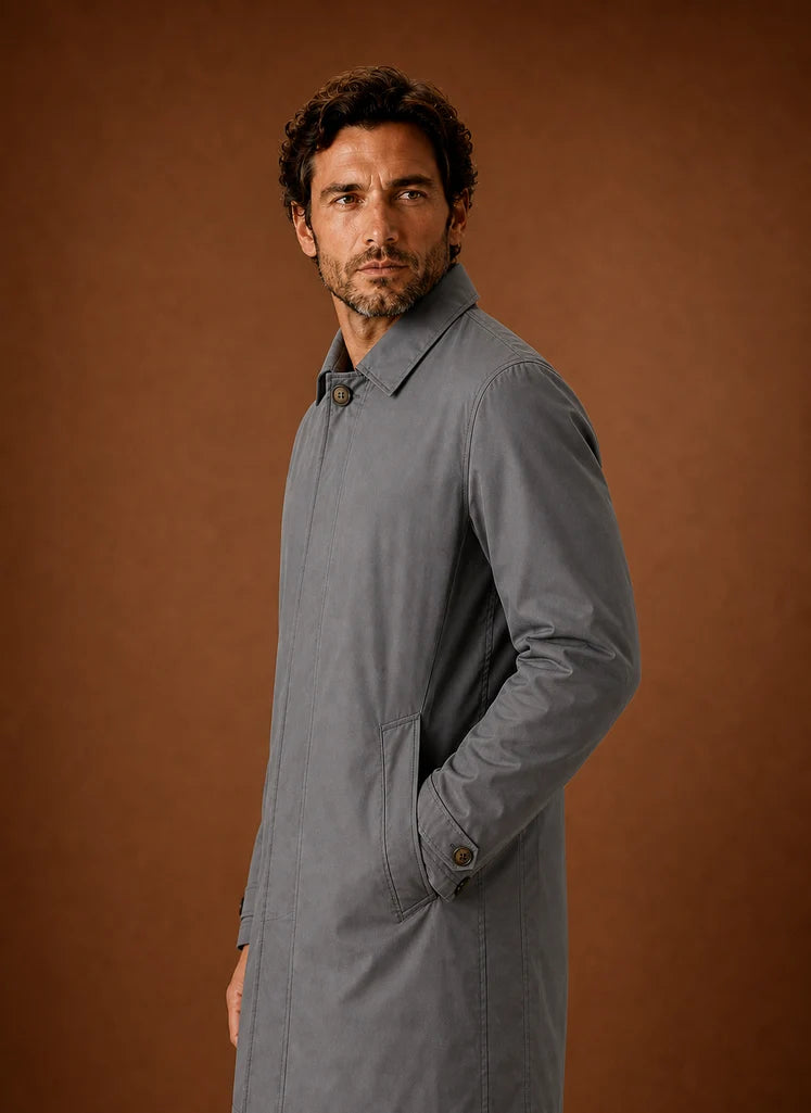 Men's Classic Trench Coat Lightweight Water-Resistant Jacket | Nero & Luya