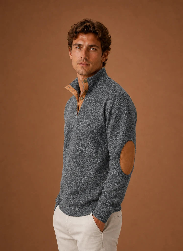 Men's Mock Neck Pullover Layering Sweater | Nero & Luya