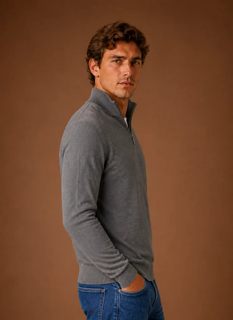 Men’s Quarter Zip Sweater | Nero & Luya