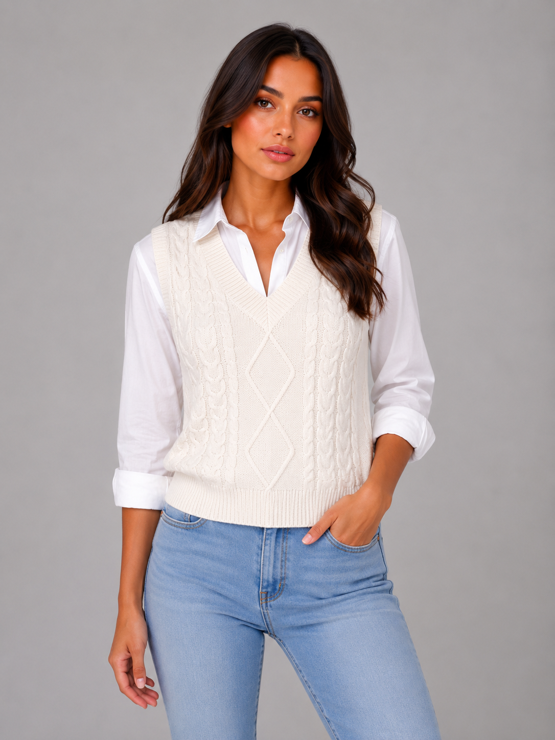 Sweater Vest in Ivory