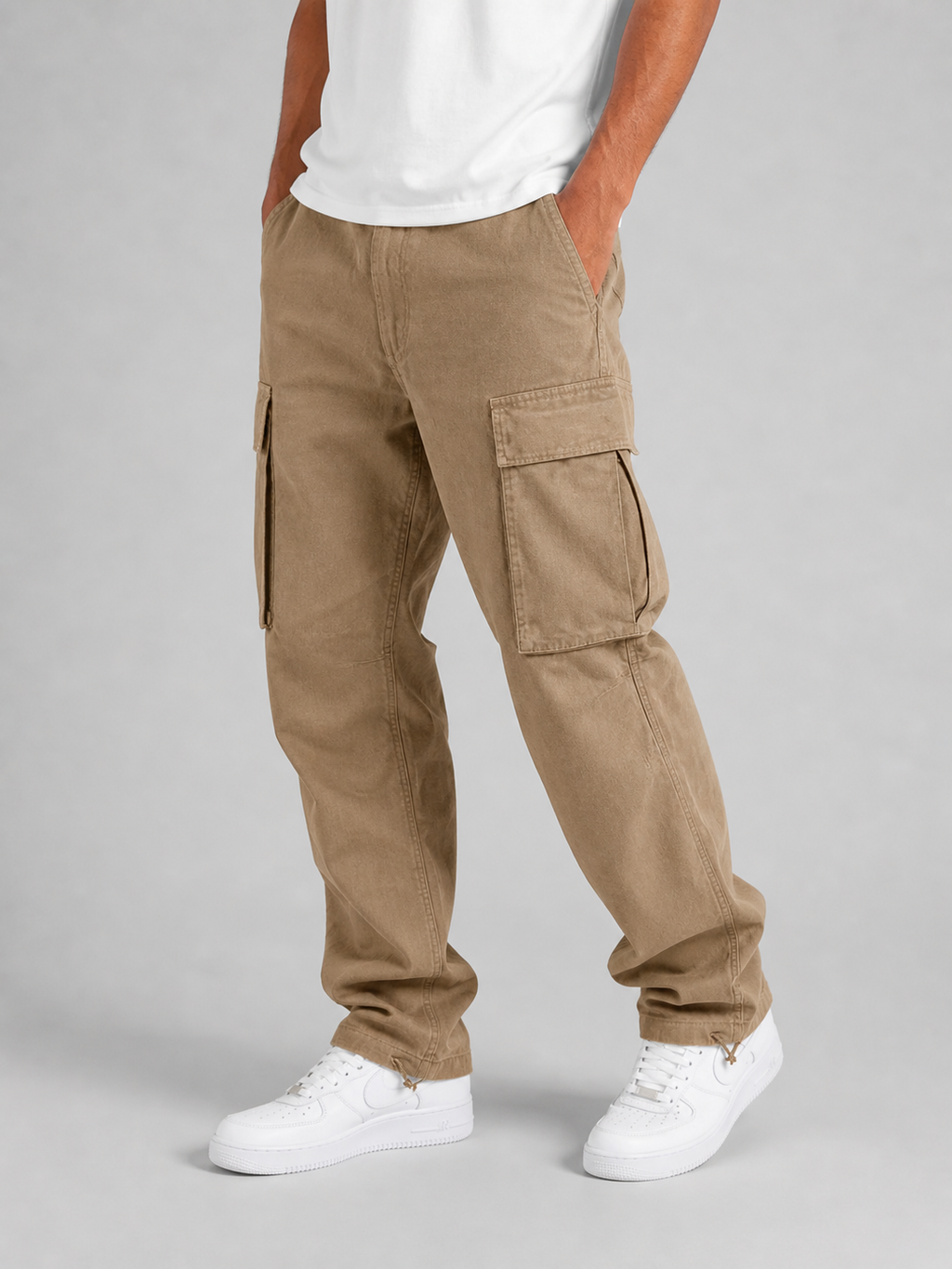 Men's Relaxed Cargo Pants – Straight-Leg Utility Trousers | Nero & Luya