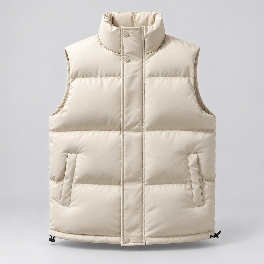 Puffer Vest in Khaki