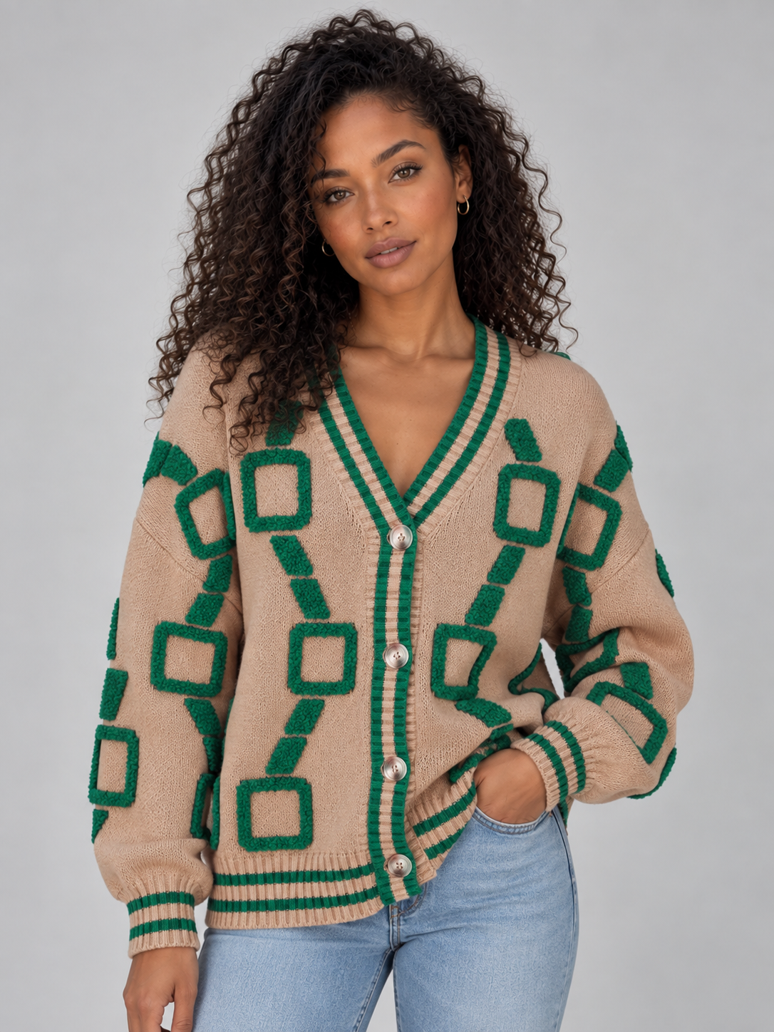 Cardigan in Khaki